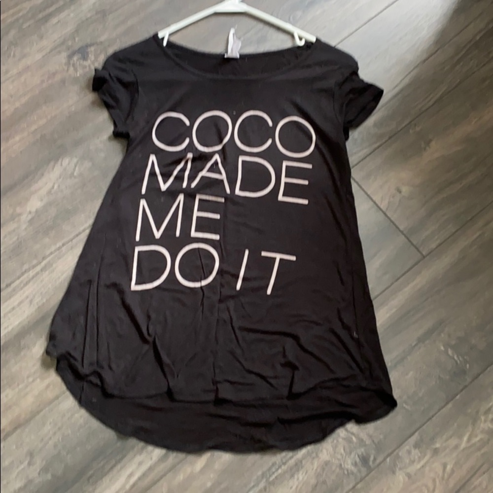 Coco made me do it high low shirt